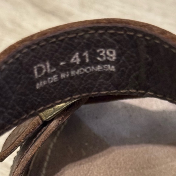 BLACKSTONE Brown Leather Wedge Heel Open Toe Sandals Size 39 /US 8 EUC WORN ONCE - Picture 5 of 12